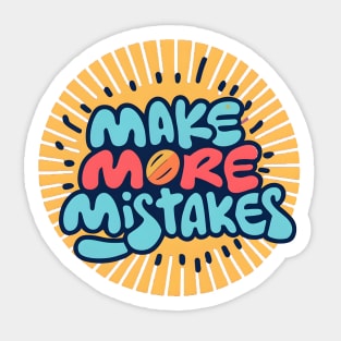 Make More Mistakes: Vibrant Summer Vibes with Sunglasses Sticker